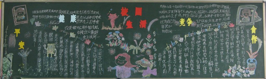 四年级新学期黑板报版面设计图
