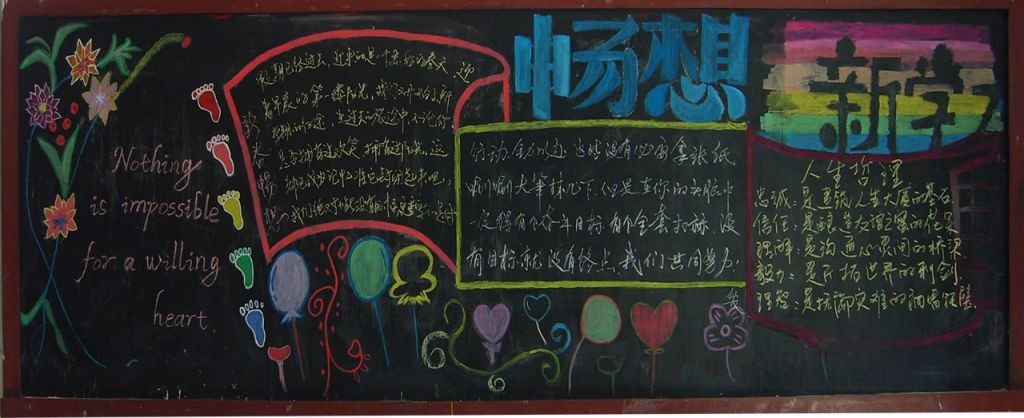 畅想新学期板报图框