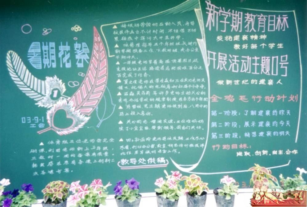 暑期花絮黑板报设计图 暑期花絮黑板报设计图