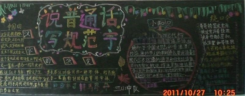 有关普通话的黑板报大全