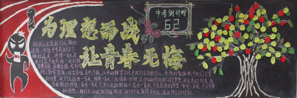 为理想而战让青春无悔黑板报