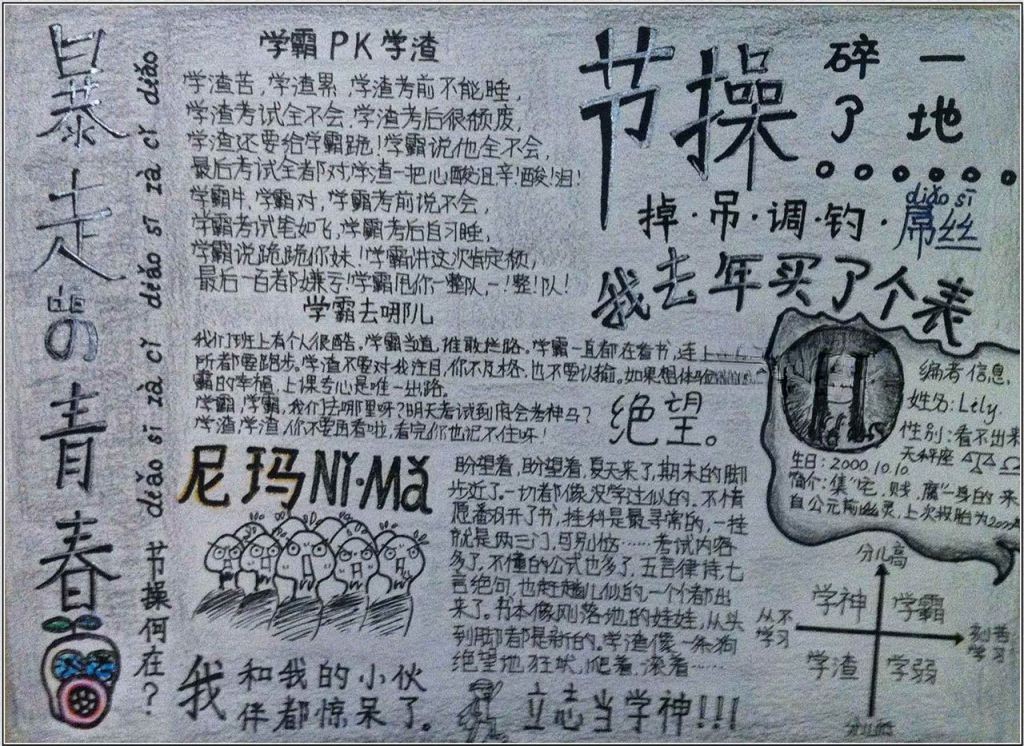 屌丝手抄报：暴走的青春