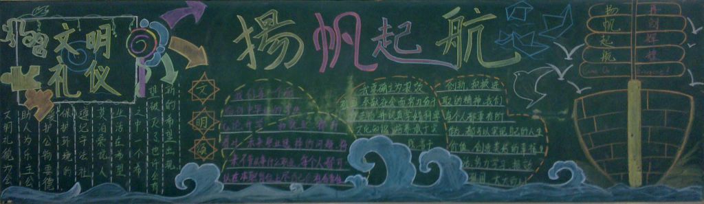 新学期扬帆起航黑板报