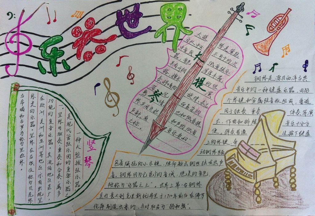 乐器世界手抄报作品