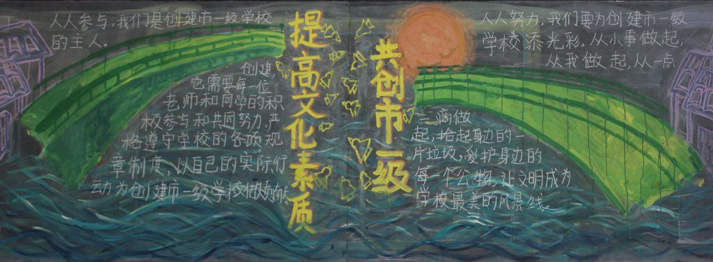 提升文明素养共创市一级学校黑板报 提升文明素养共创市一级学校黑板报