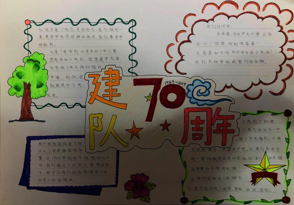 少先队建队70周年手抄报