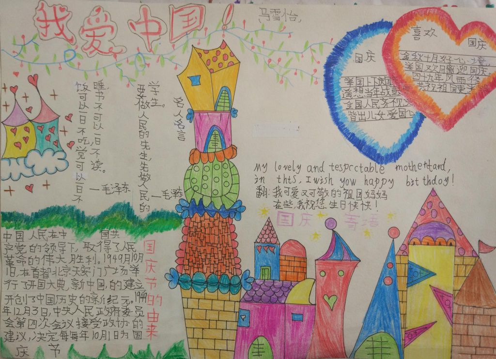 国庆节手抄报回顾，中国精神颂，值得收藏