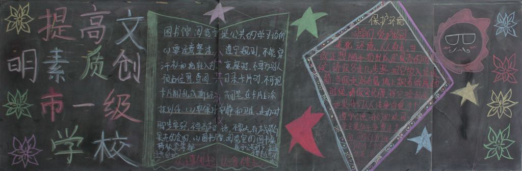 提升文明素养共创市一级学校黑板报 提升文明素养共创市一级学校黑板报