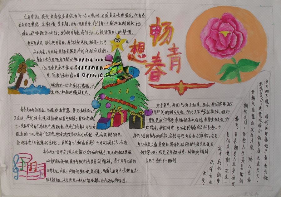 畅想青春手抄报设计图欣赏