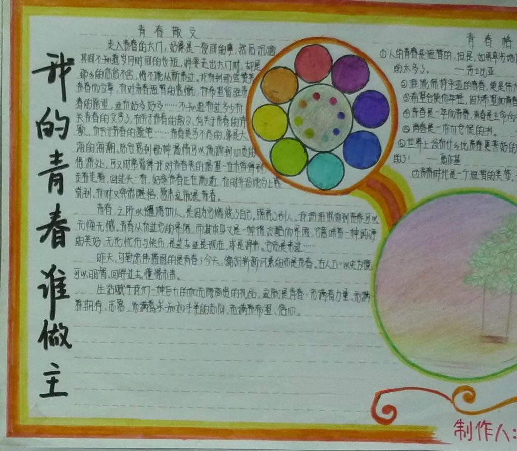 致青春手抄报图片