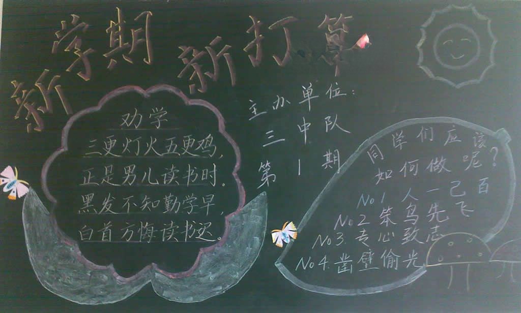 新学期新挑战黑板报
