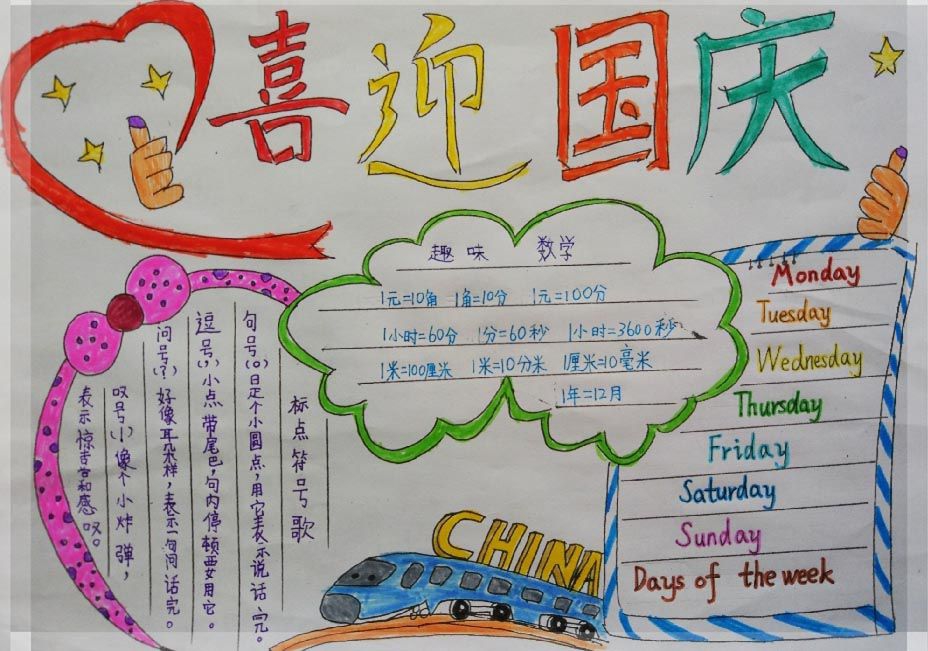 庆祝祖国69周年手抄报，喜迎国庆