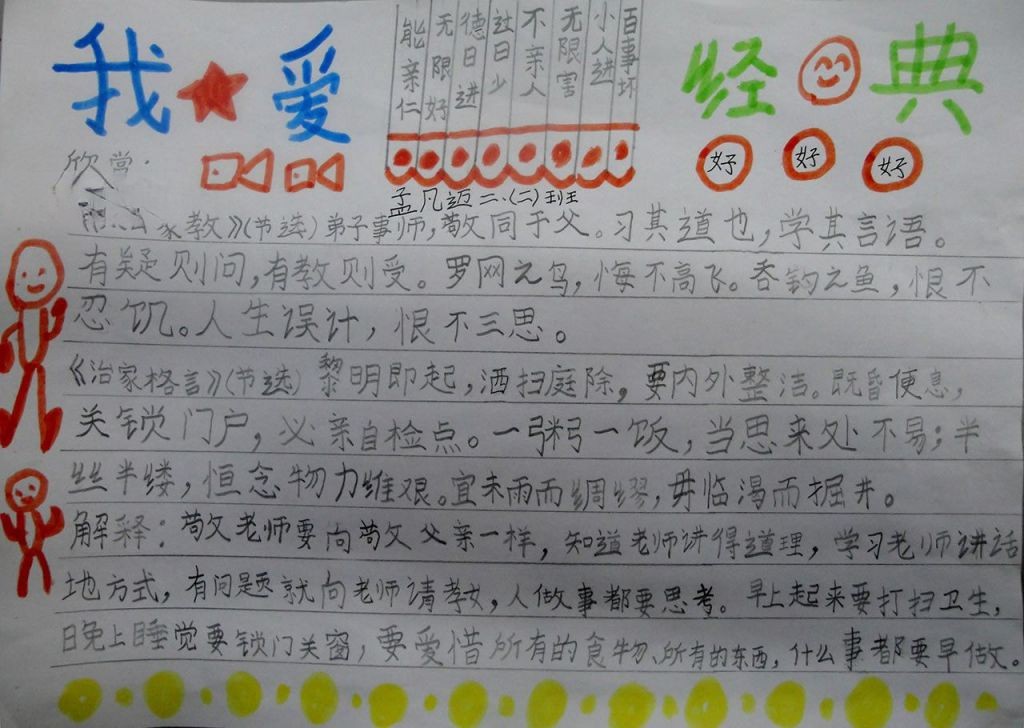 我爱经典手抄报图片大全