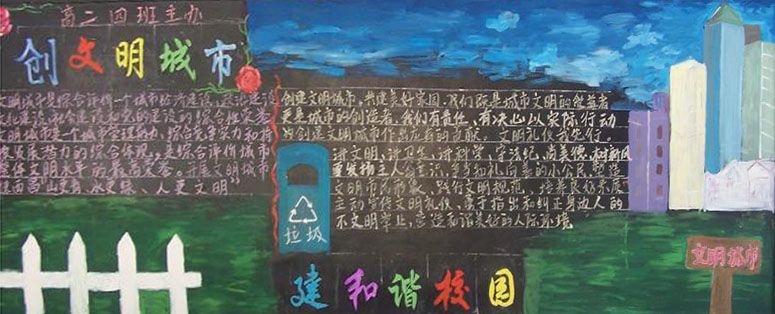 创建模范城市黑板报