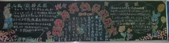 迎接大运黑板报-我参与我快乐我成长