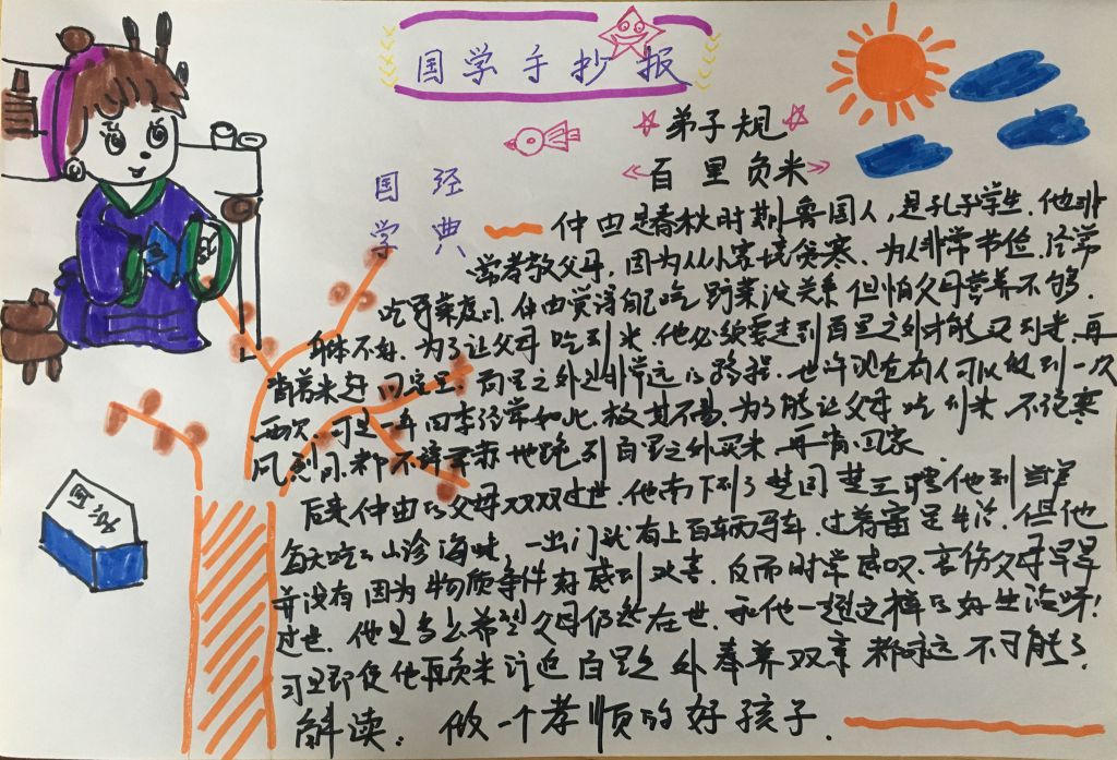 品味圣贤智慧诵读国学经典手抄报