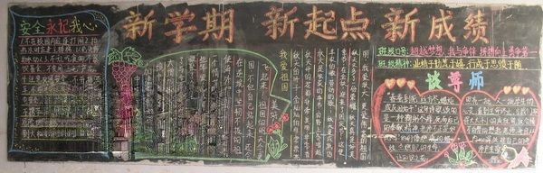 初三新学期黑板报图片