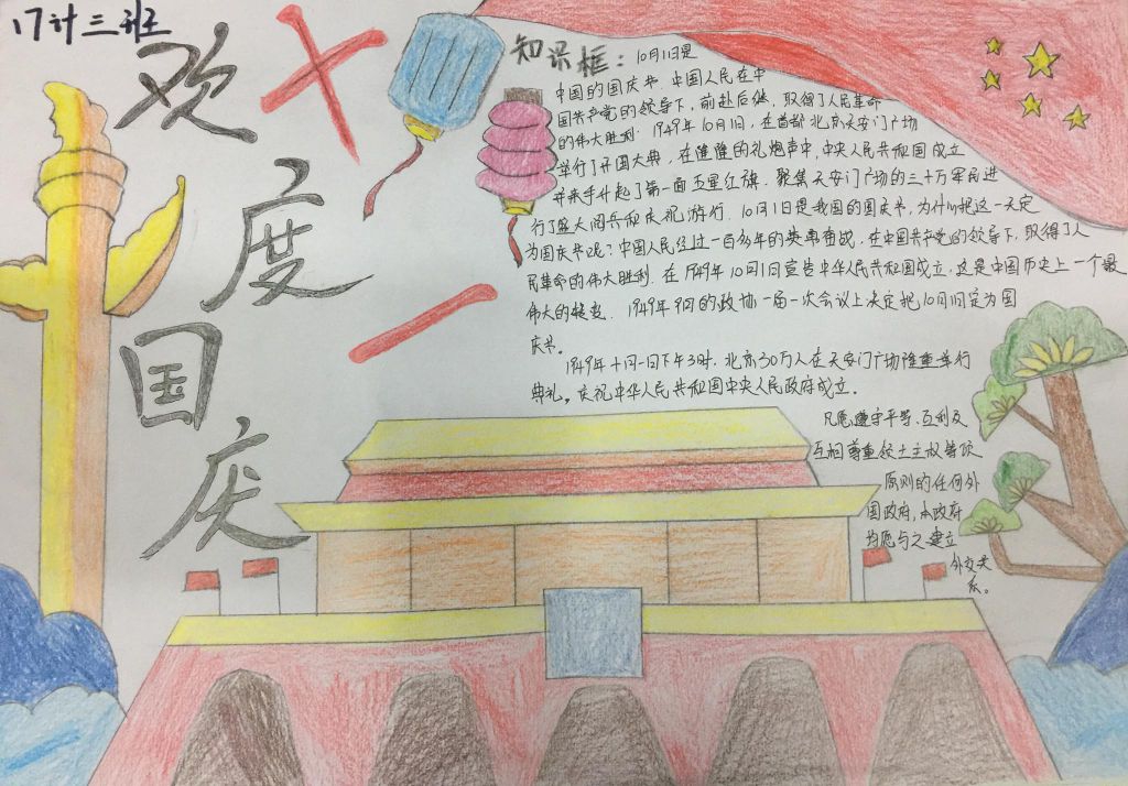 国庆节手抄报回顾，中国精神颂，值得收藏