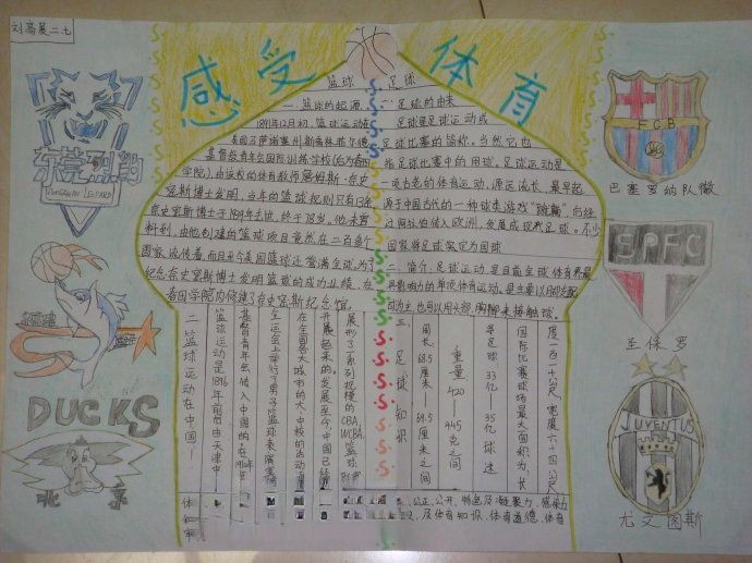 感受体育热爱运动手抄报大全