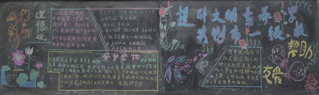 提升文明素养共创市一级学校黑板报 提升文明素养共创市一级学校黑板报