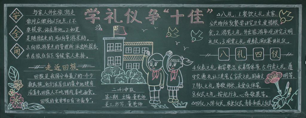 学礼仪争十佳黑板报图片大全