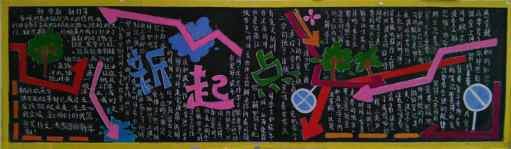 新学期新风貌新起点黑板报 新学期新风貌新起点黑板报