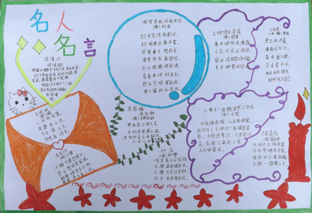 学国学知名人名事手抄报