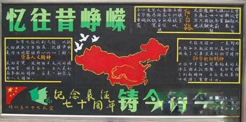 长征精神主题黑板报：忆往昔峥嵘
