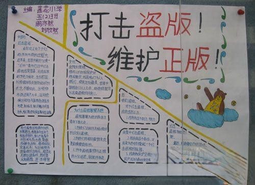 打击盗版维护正版手抄报图片