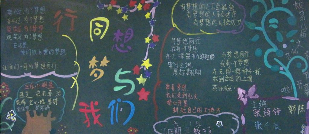 我们与梦想同行黑板报
