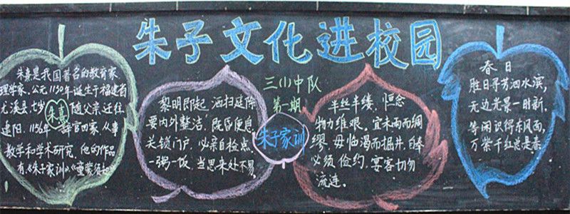 朱子文化进校园黑板报 朱子文化进校园黑板报