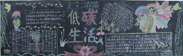 低碳黑板报版面设计图