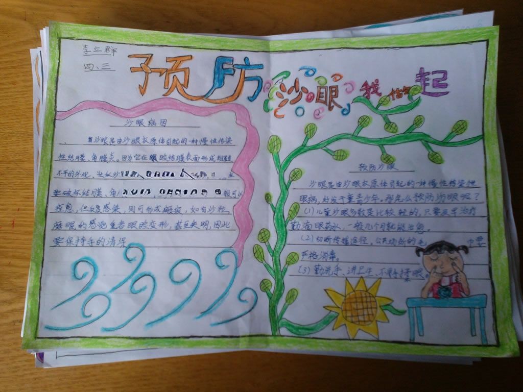 沙眼的预防和治疗手抄报