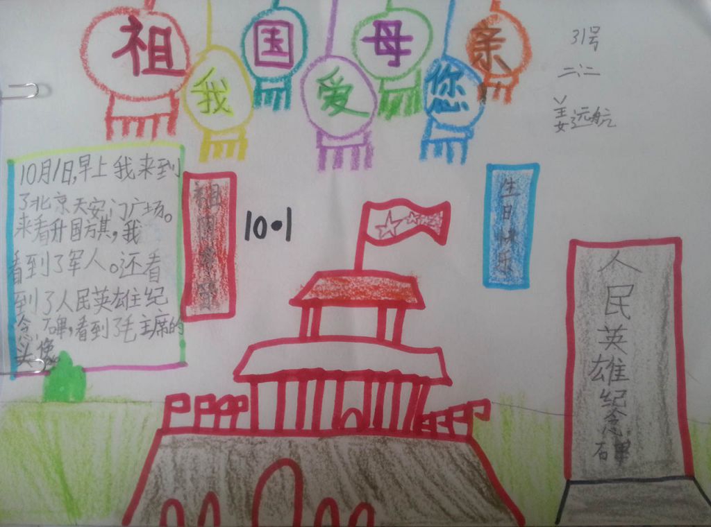 祖国母亲我爱你手抄报图片大全