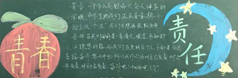 青春责任黑板报图片展
