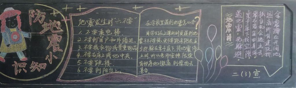 防震减灾黑板报版面设计图大全