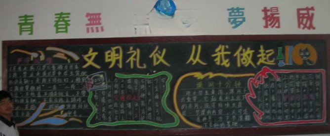 文明礼仪从我做起黑板报图片