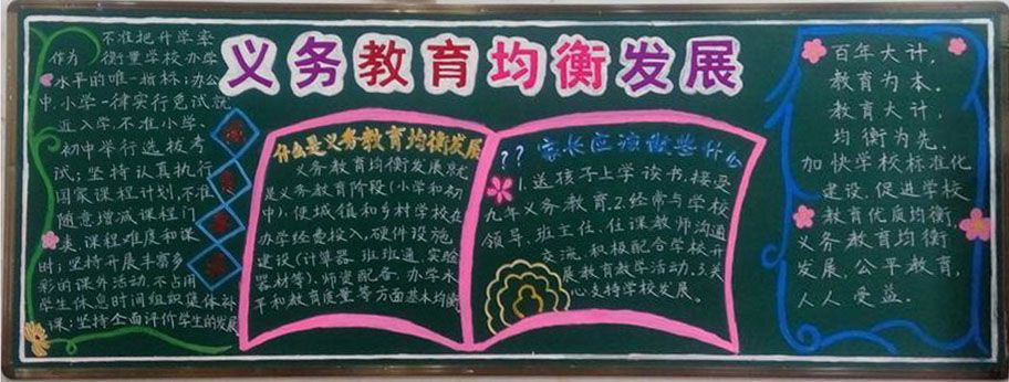 义务教育均衡发展黑板报