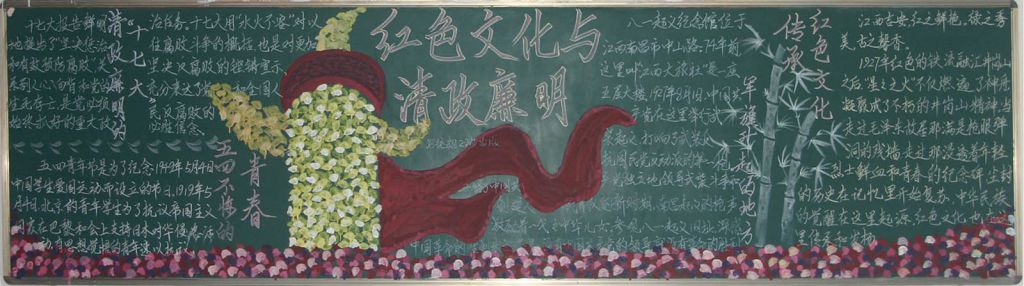 红色文化黑板报图片
