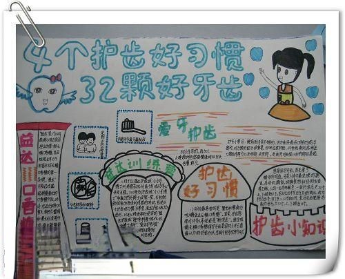 4个护齿报习惯与32颗好牙齿主题手抄报