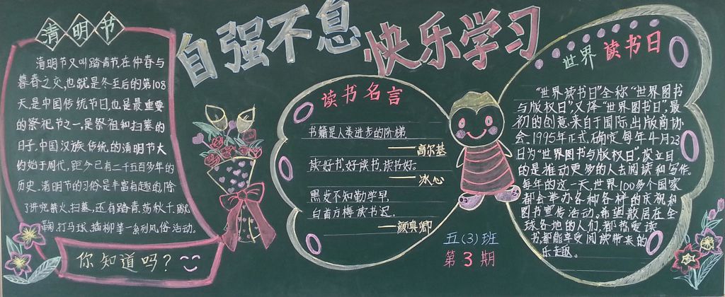 自强不息,快乐成长黑板报