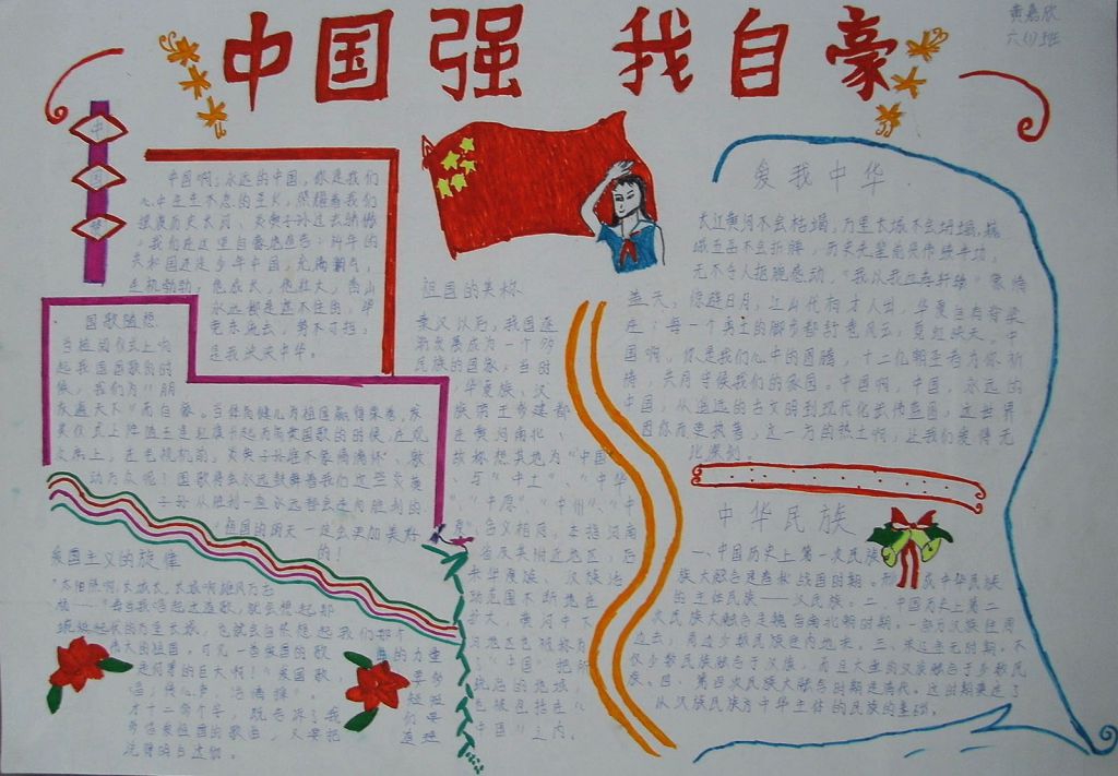中国强我自豪手抄报