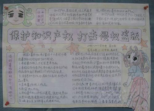 打击侵权盗版手抄报版面设计