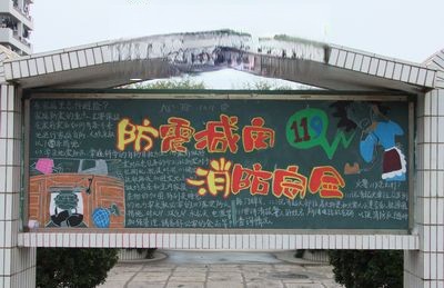 防震自救与消防安全黑板报