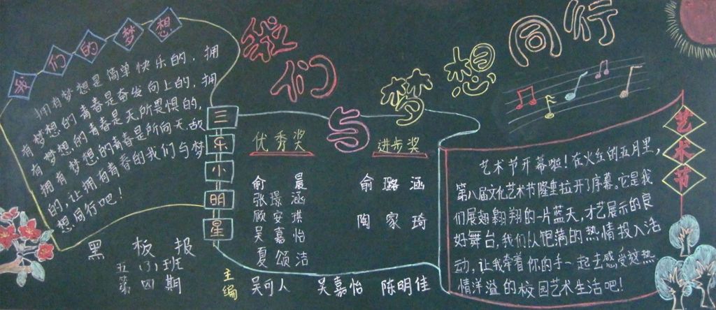我们与梦想同行黑板报