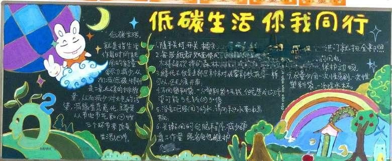 低碳生活你我同行板报作品