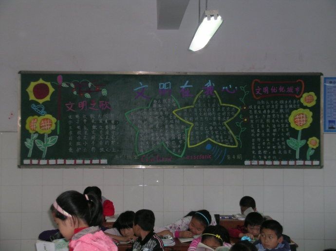 小学生文明黑板报版面图