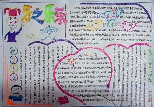 护牙手抄报版面设计参考-牙之乐乐