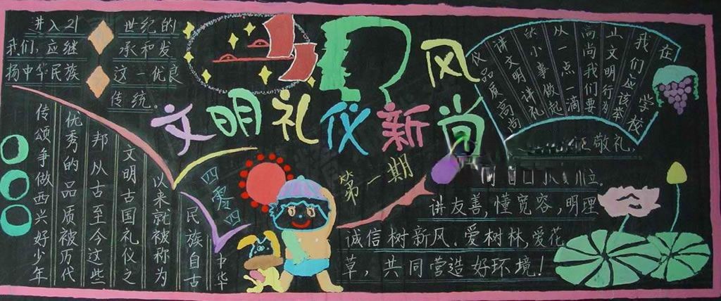 高中生文明礼仪黑板报