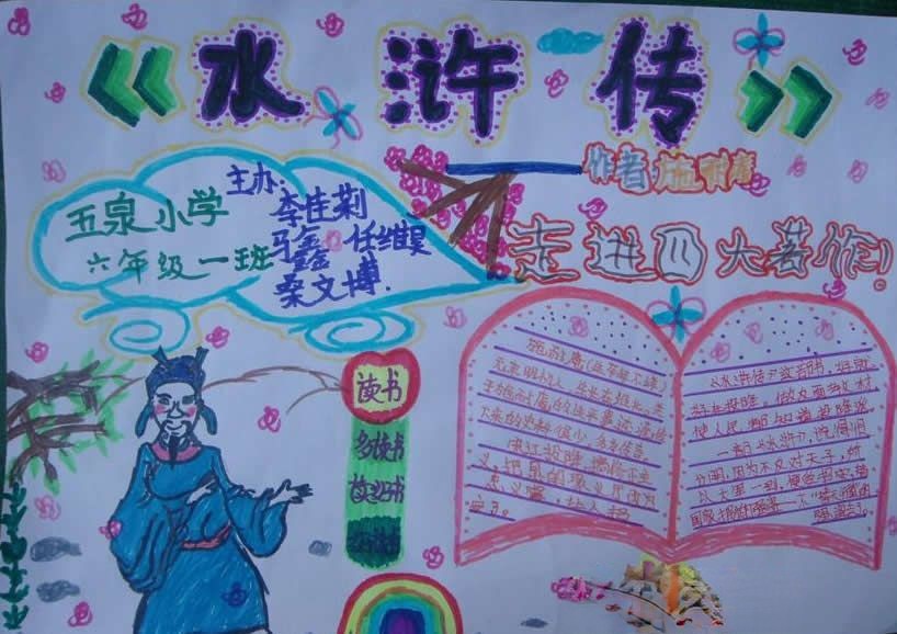 四大名著手抄报图片：走进名著品味经典